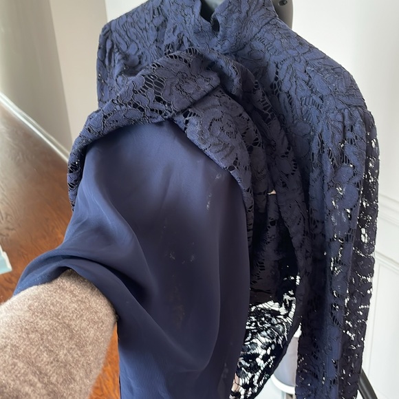 Ralph by Ralph Lauren Long Sleeve Lace Blouse in Navy - Picture 7 of 9